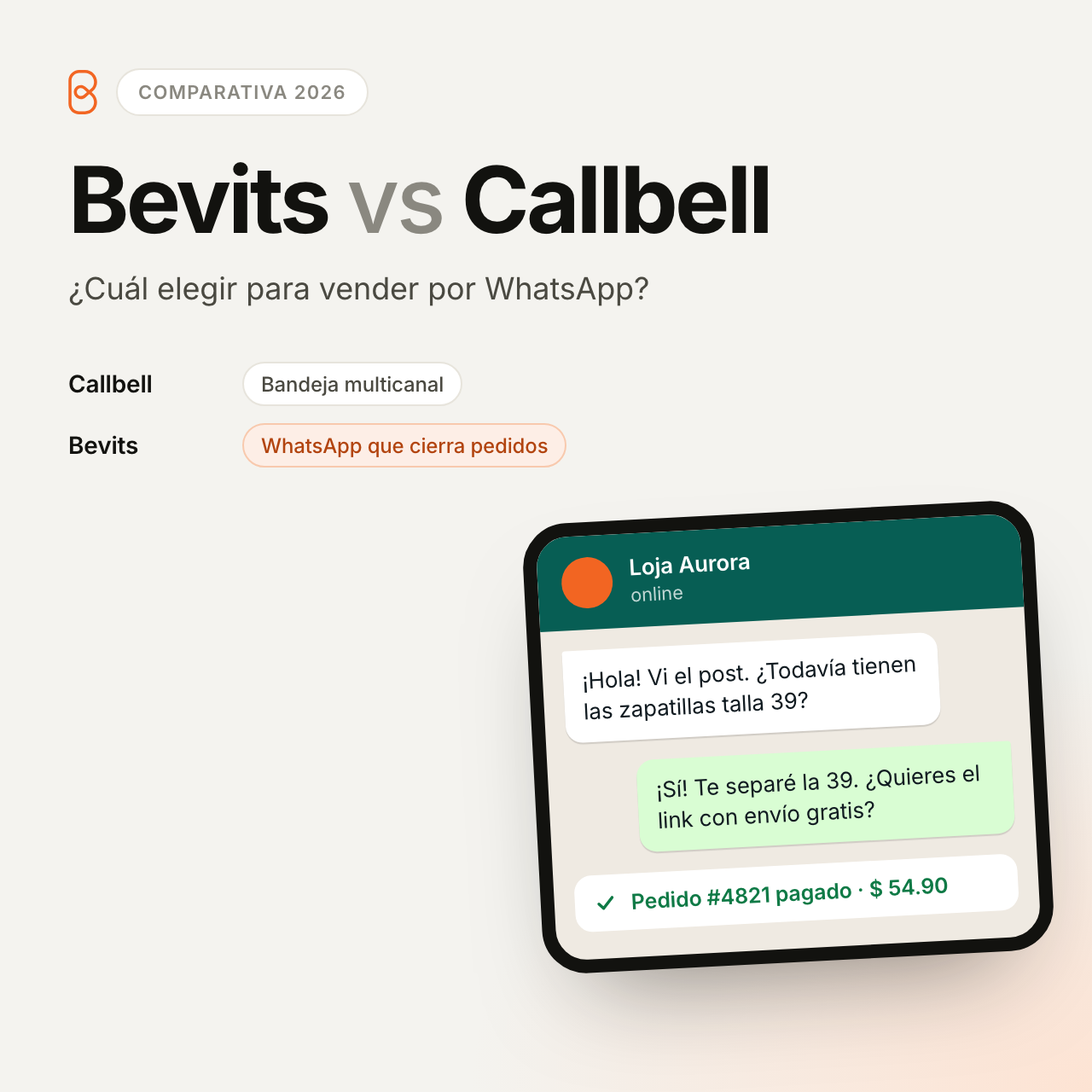 Bevits vs Callbell: ¿Cuál Elegir para Vender por WhatsApp en 2026?