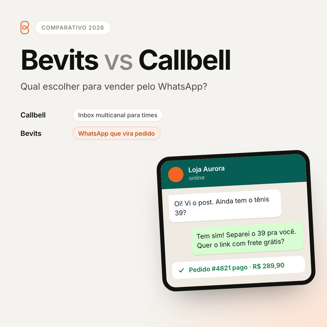 Bevits vs Callbell: Qual Escolher para Vender pelo WhatsApp em 2026?