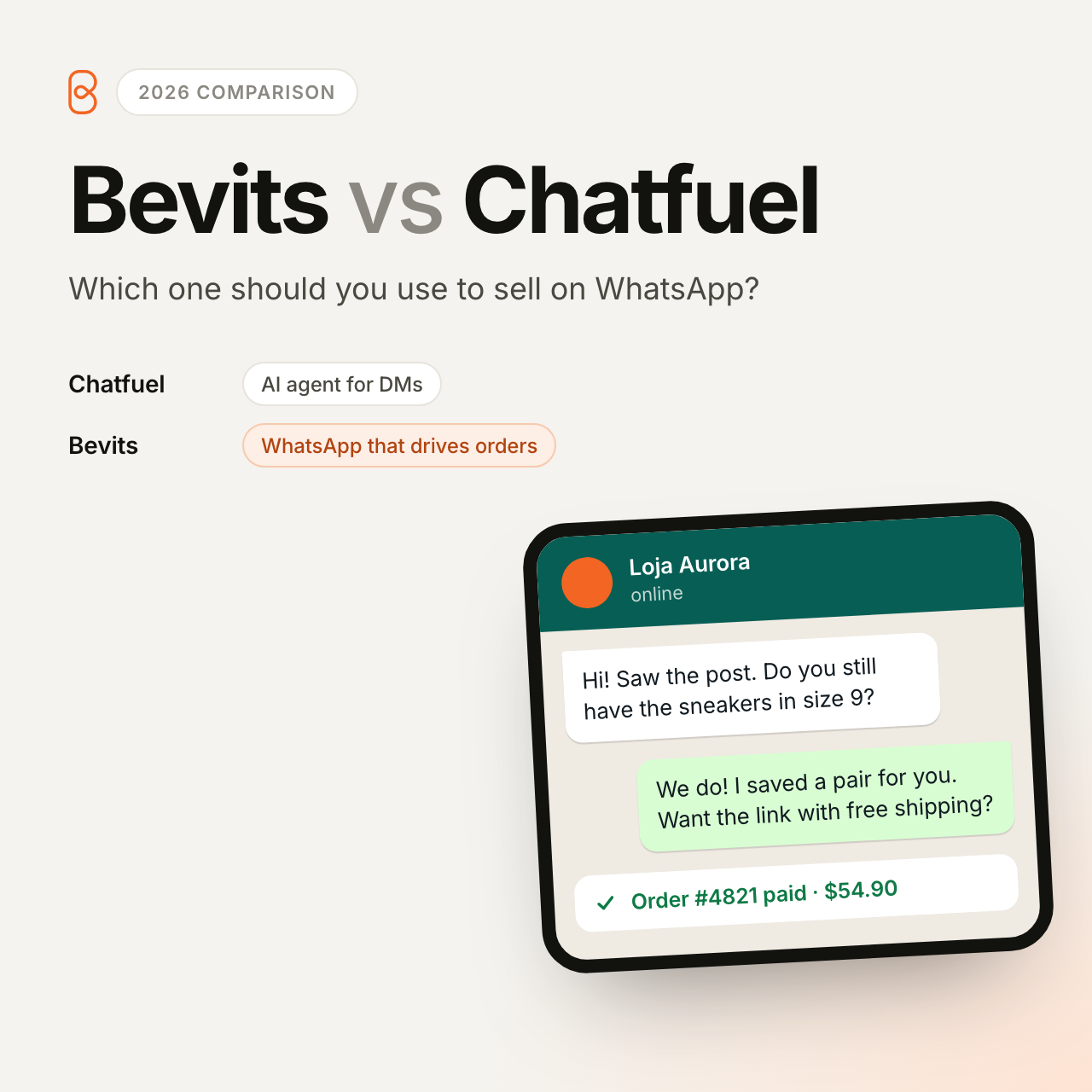 Bevits vs Chatfuel: Which One Should You Use to Sell on WhatsApp in 2026?