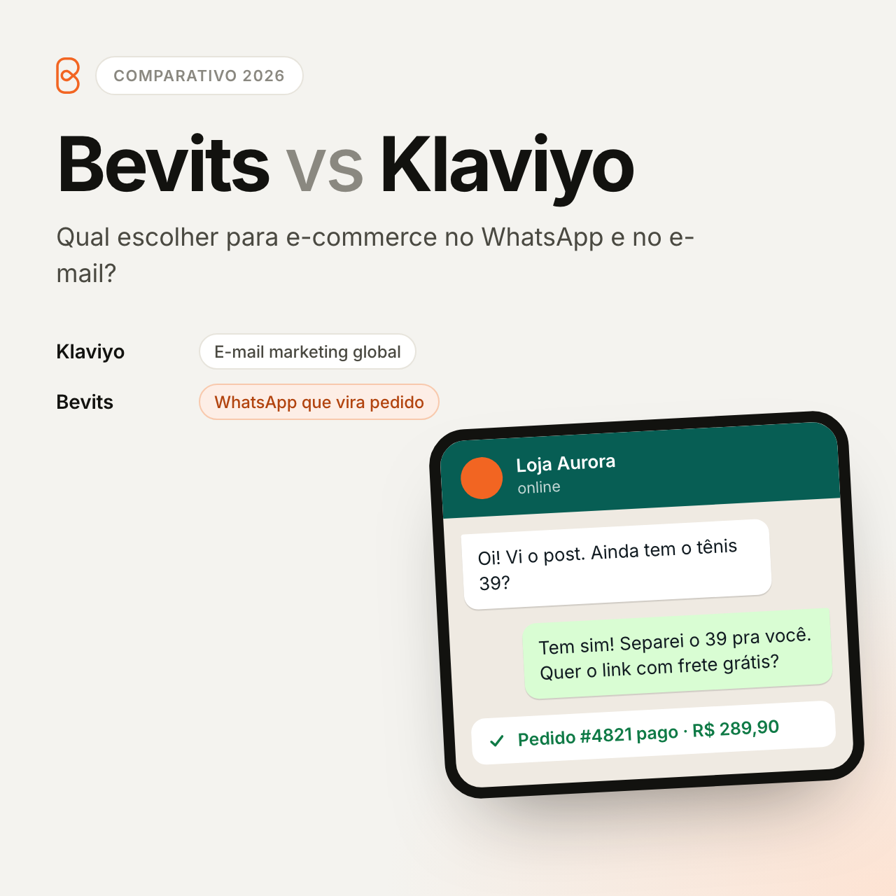 Bevits vs Klaviyo: Qual Escolher para E-commerce no WhatsApp e no E-mail em 2026?
