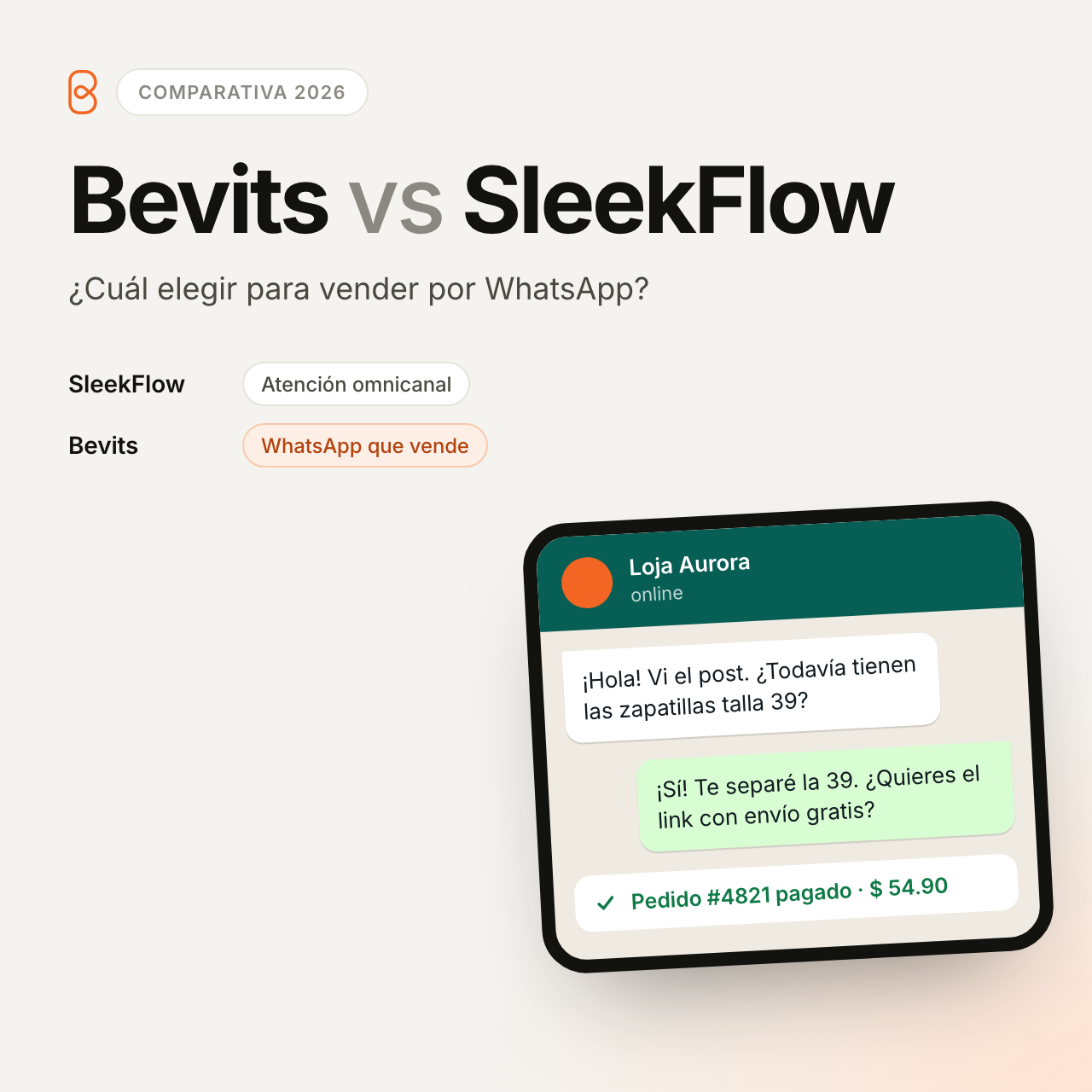 Bevits vs SleekFlow: ¿Cuál Elegir para Vender por WhatsApp en 2026?