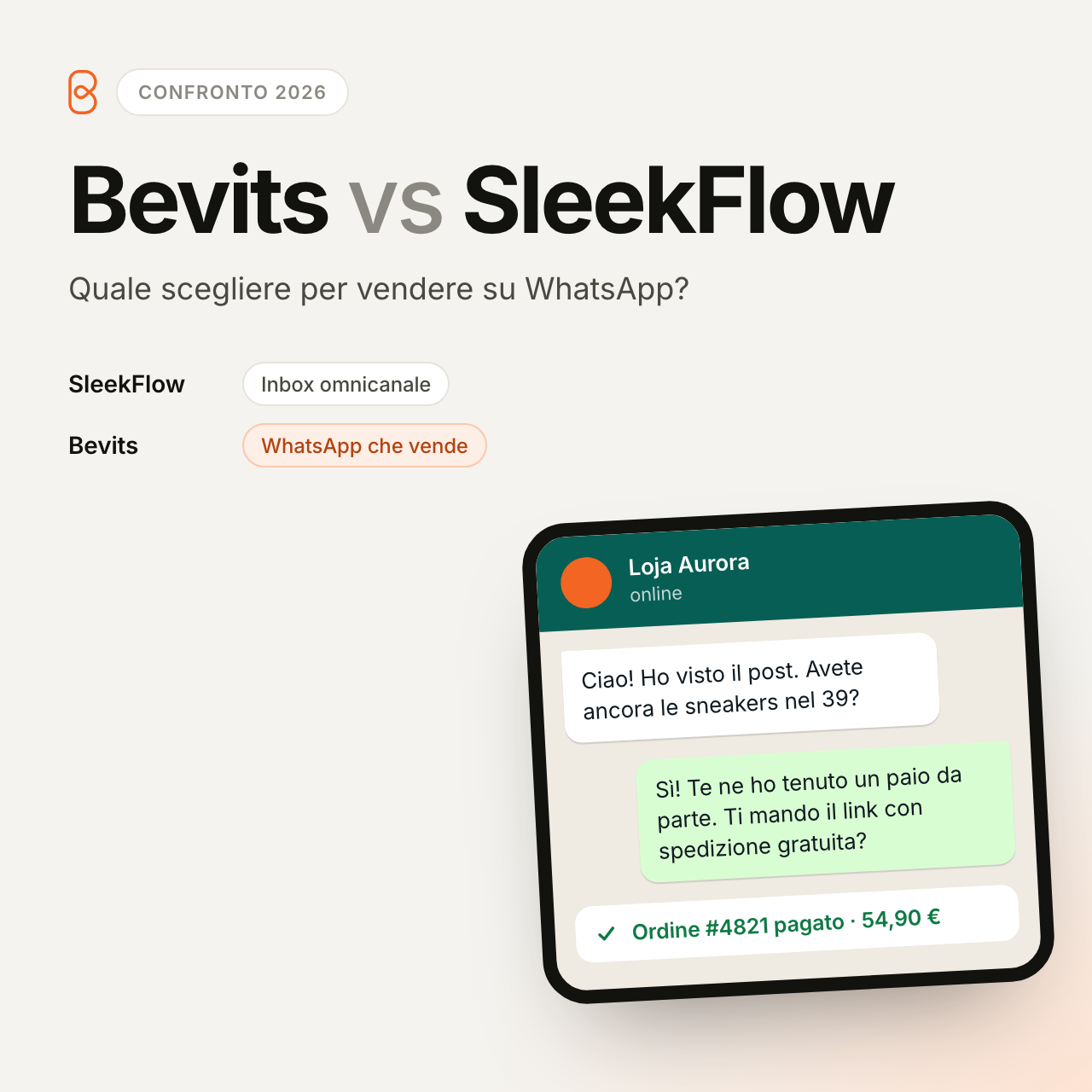 Bevits vs SleekFlow: quale scegliere per vendere su WhatsApp nel 2026?