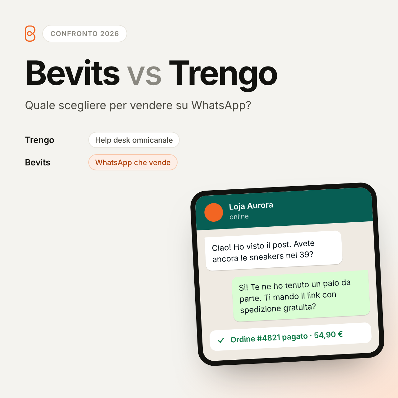 Bevits vs Trengo: quale scegliere per vendere su WhatsApp nel 2026?