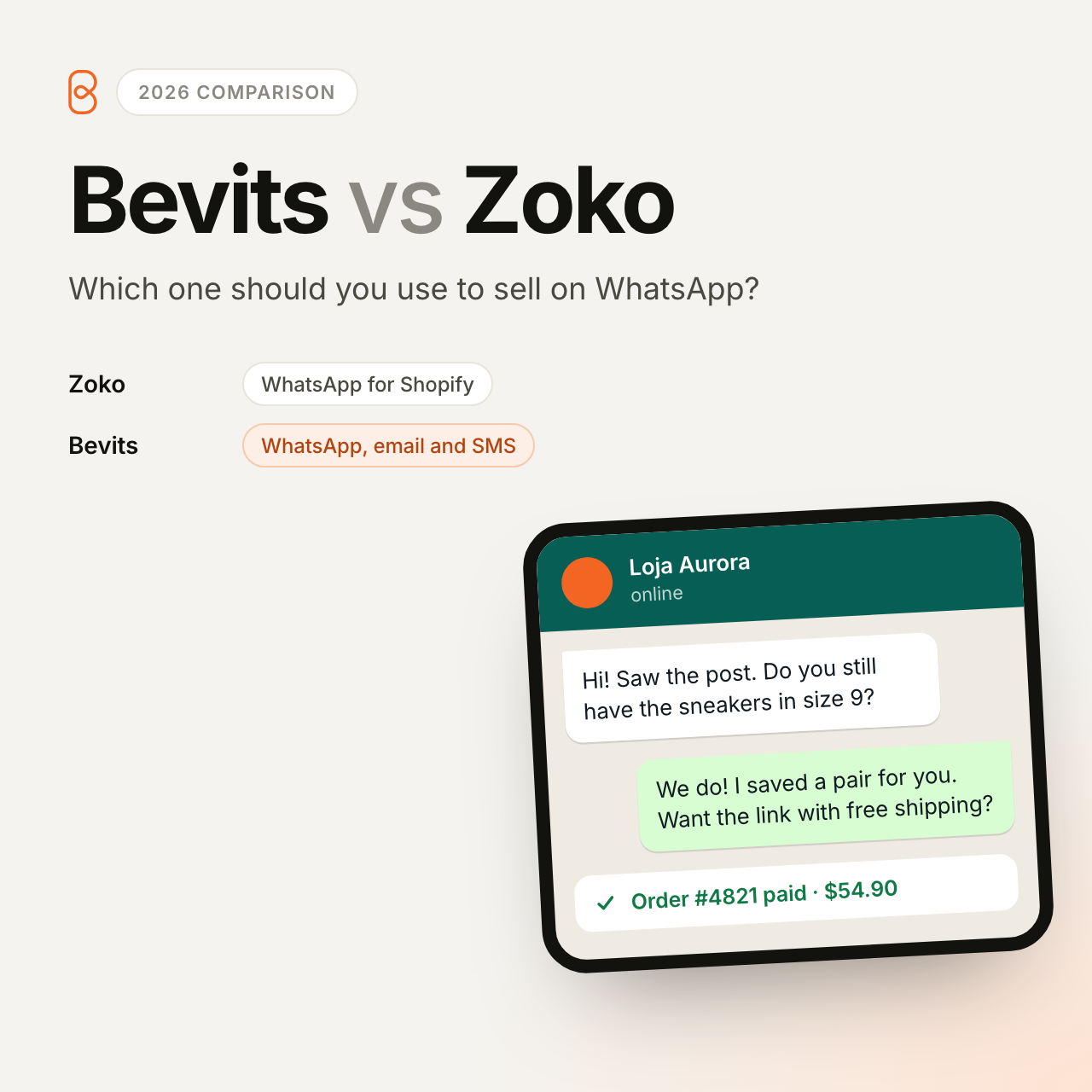 Bevits vs Zoko: Which One Should You Use to Sell on WhatsApp in 2026?